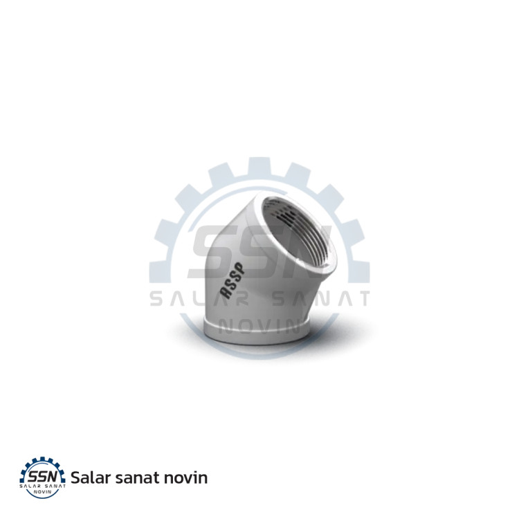 زانویی رزوه دار 45 درجه استنلس استیل