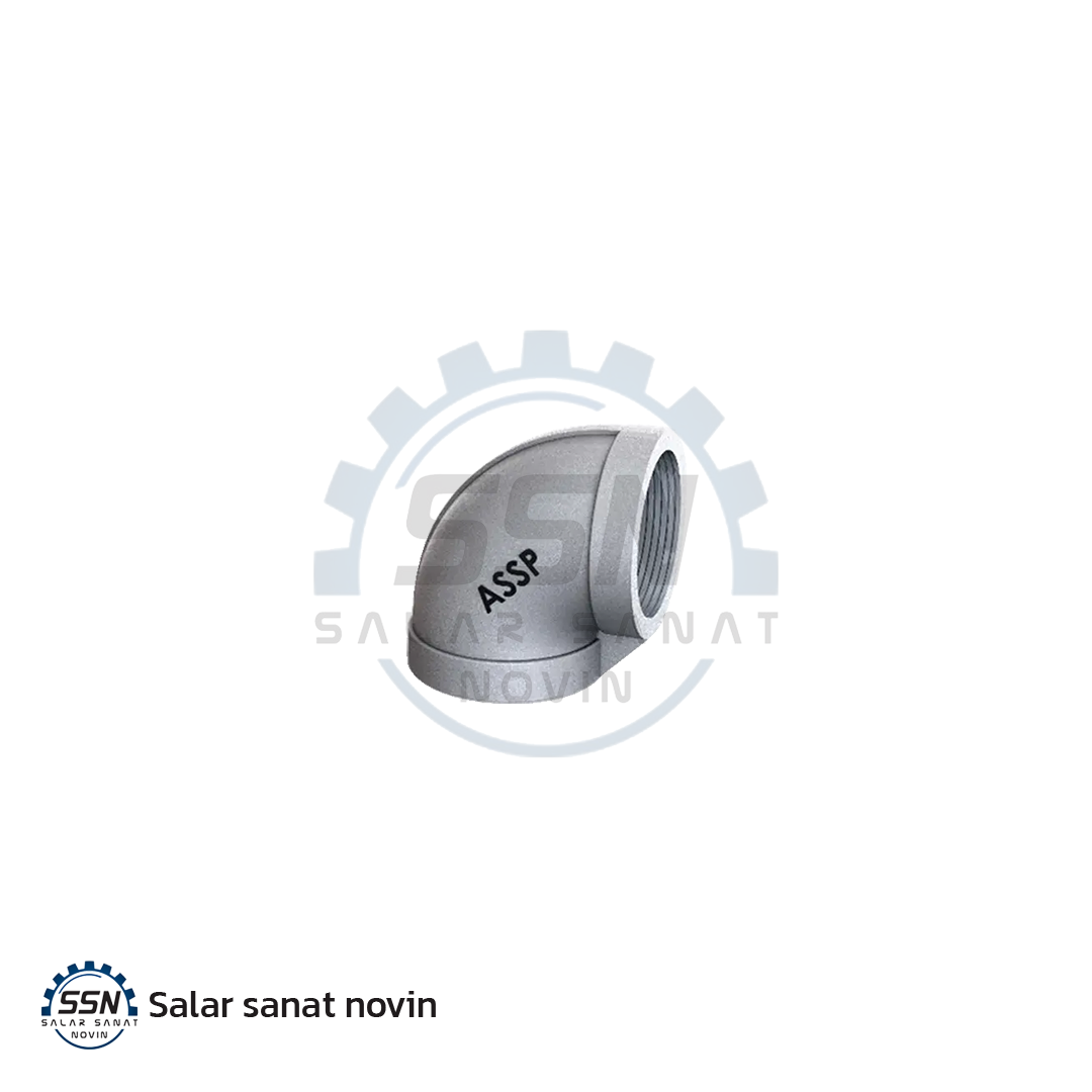 زانویی رزوه دار 90 درجه استنلس استیل